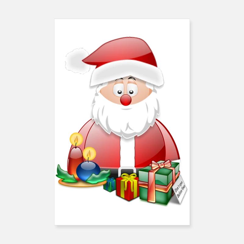 Weihnachtsmann und helle Geschenke Poster 20x30 cm