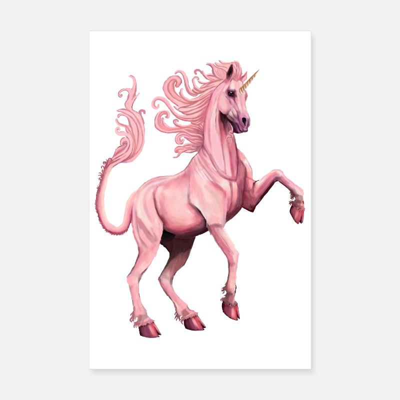 licorne rose Poster 20 x 30 cm
