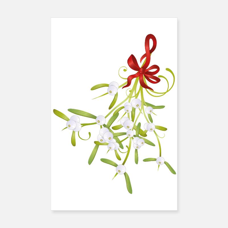 Arc de Noël au gui et aux baies de gui Poster 20 x 30 cm
