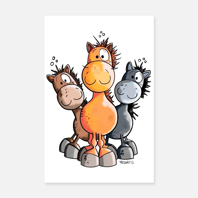 Süßes Pferde Trio Poster 20x30 cm