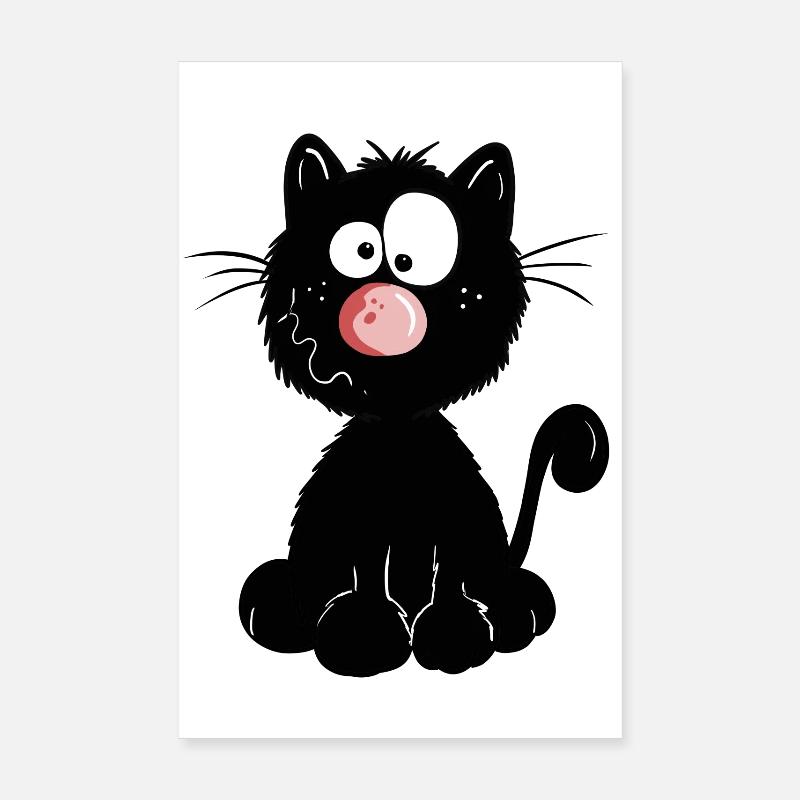 Schwarze Katze Poster 20x30 cm