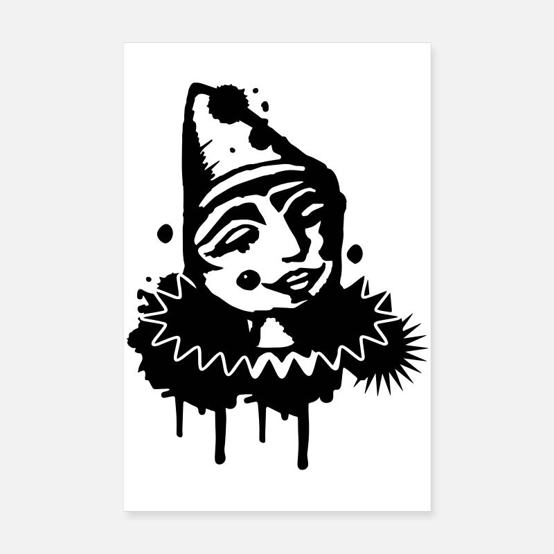 Portrait d’un clown mélancolique en graffitis Poster 20 x 30 cm