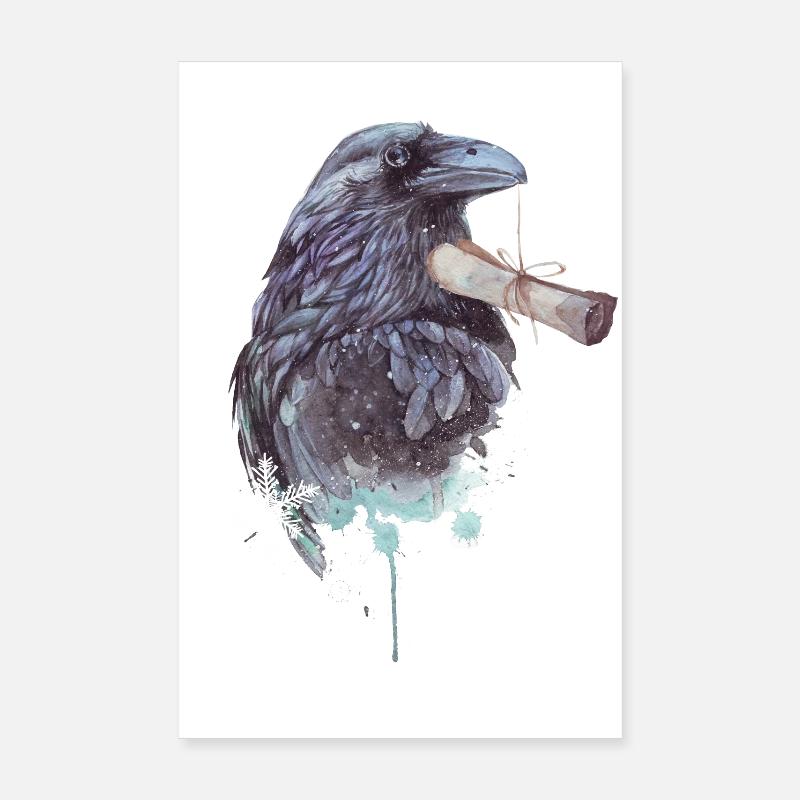 Briefrabe Hexenvogel Mystisches Design Poster 20x30 cm