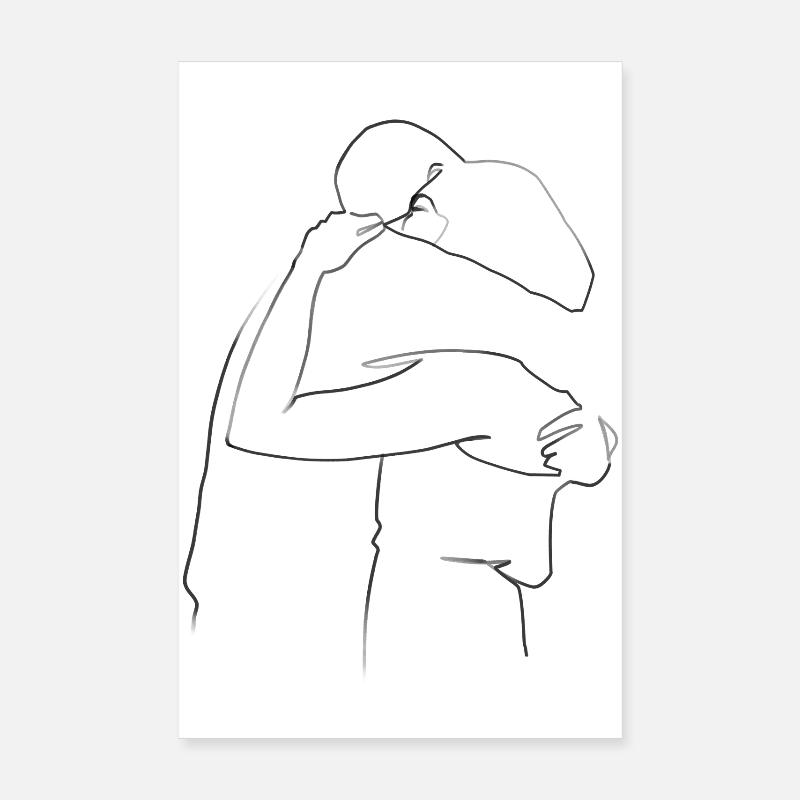 Hug, man and woman Poster 8" x 12" (20x30 cm)