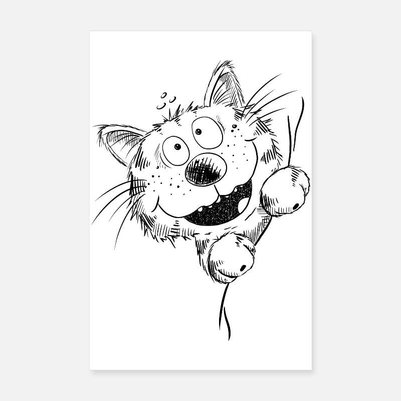 Funny cat laughs Poster 8" x 12" (20x30 cm)