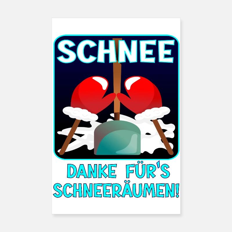 Danke SCHNEERÄUMEN WINTER - Poster 20x30 cm - Weiß