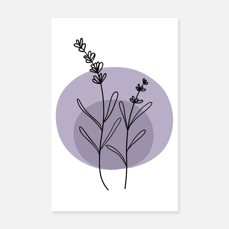 Lavendel schwarz lila Poster 20x30 cm