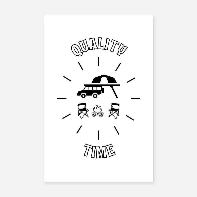 Camping mit Dachzelt Poster 20x30 cm