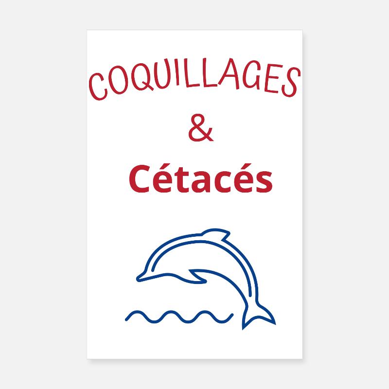 Coquillages et cétacés Poster 20 x 30 cm