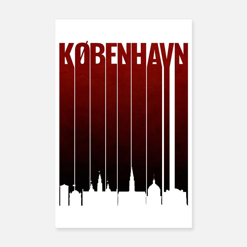 Faute de frappe du gradient rouge de Copenhague Poster 20 x 30 cm
