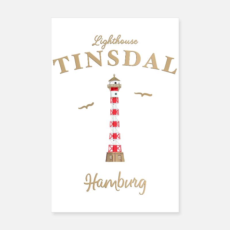 Phare de Hambourg Linsdal, Allemagne Poster 20 x 30 cm