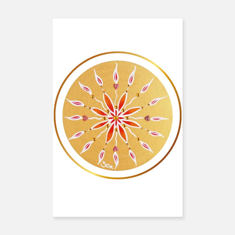 KraftMandala - Sonja Ariel von Staden - Poster 20x30 cm - Weiß