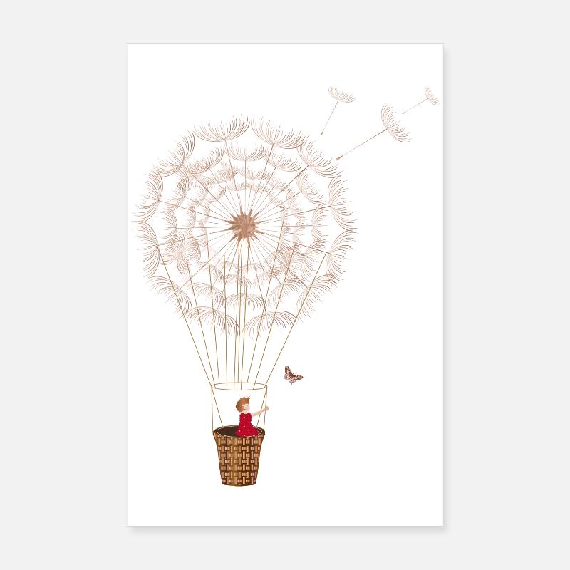 fantasievoller Pusteblumen Ballon Poster 20x30 cm