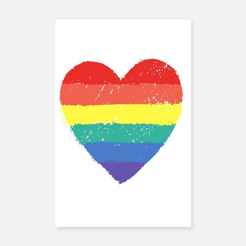 Rainbow Heart & Pride Poster 20x30 cm