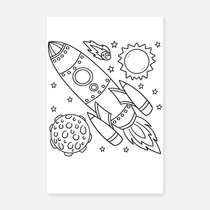 Rocket Space Spaceship Poster 8" x 12" (20x30 cm)