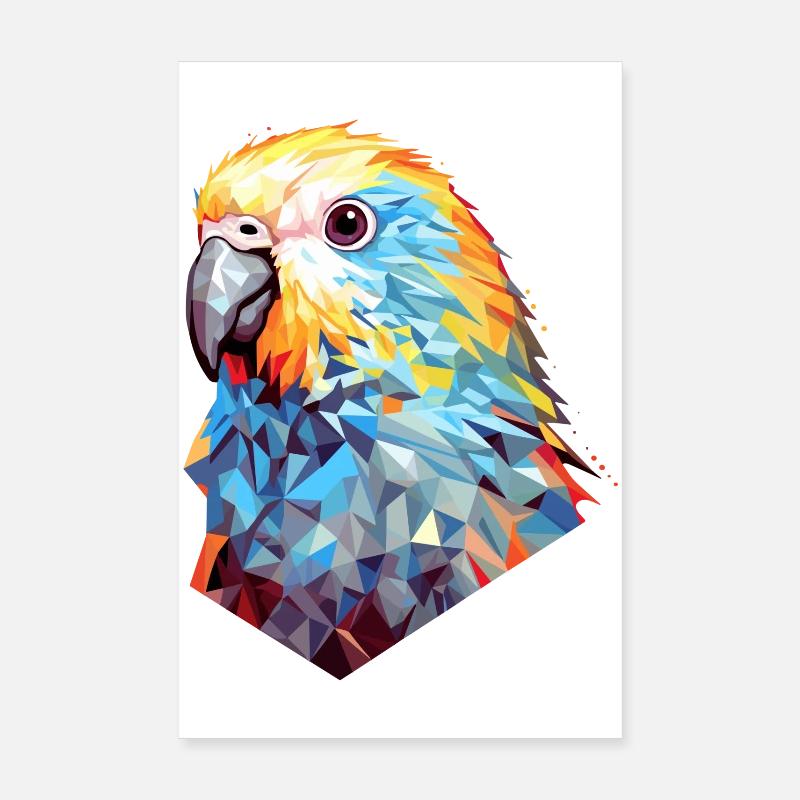 Perruche Polygone Bird Perruches Poster 20 x 30 cm
