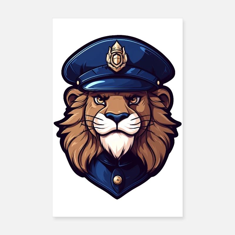 Polizei Löwe Poster 20x30 cm