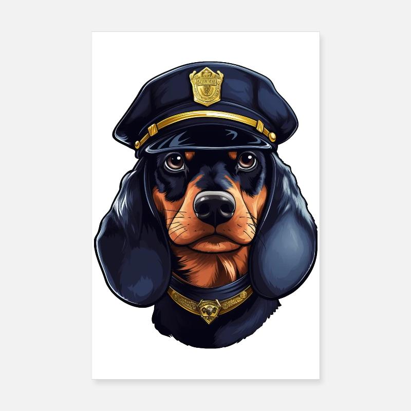 Dackel Polizistin Poster 20x30 cm
