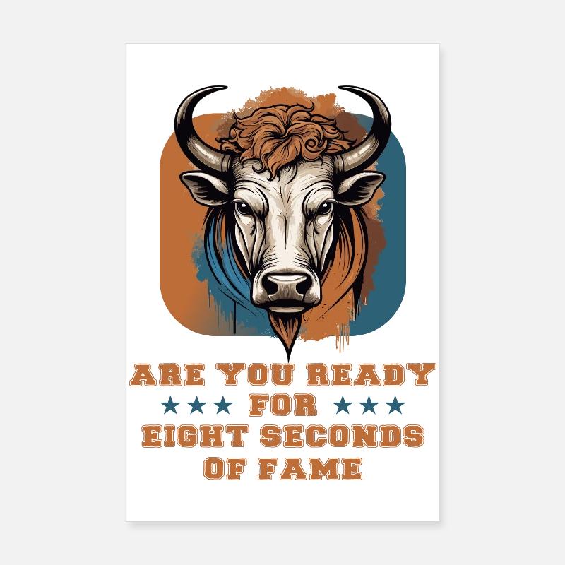 Cavalier de taureau Poster 20 x 30 cm