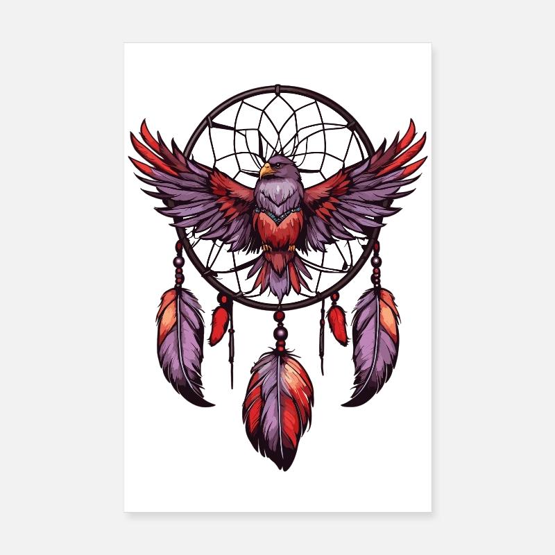 Traumfänger mit Vogel Poster 20x30 cm