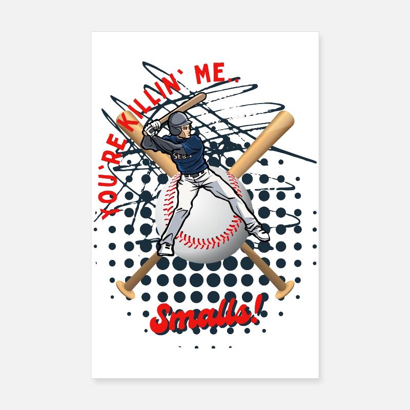 Baseball-Teig mit verspieltem Text - Poster 20x30 cm - Weiß