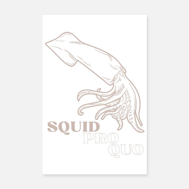 Squid Pro Quo Line Art-Raster Poster 20x30 cm