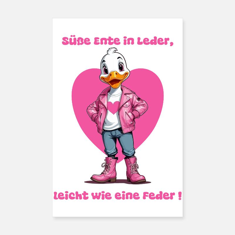 Mignon canard en cuir Poster 20 x 30 cm