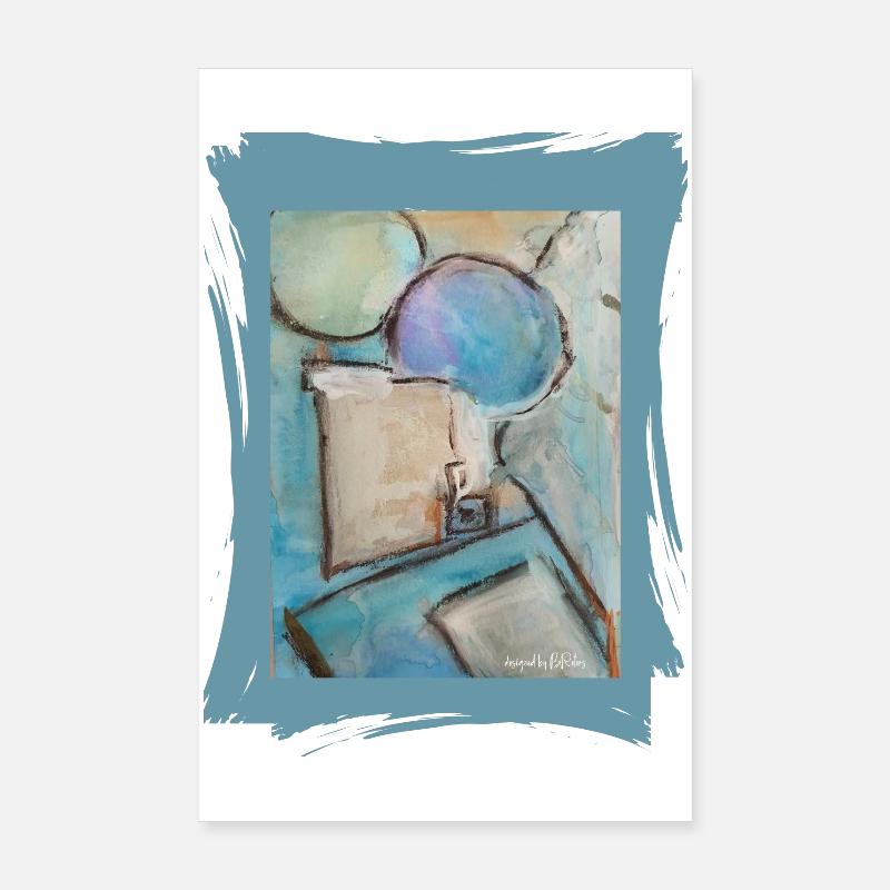 Abstraktes Aquarell mit Luftballons Poster 20x30 cm