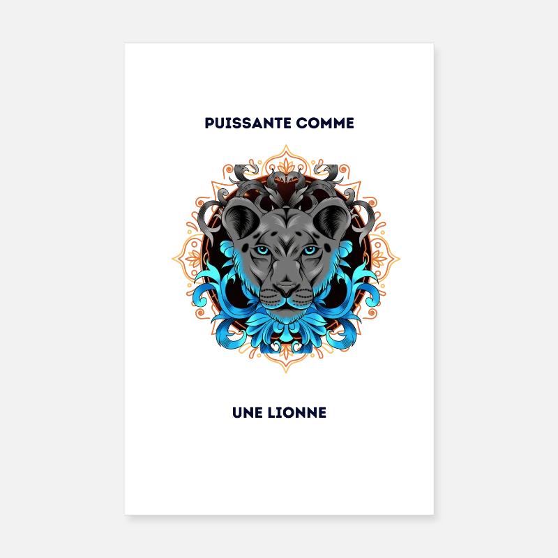 comme une lionne avec texte Poster 20 x 30 cm