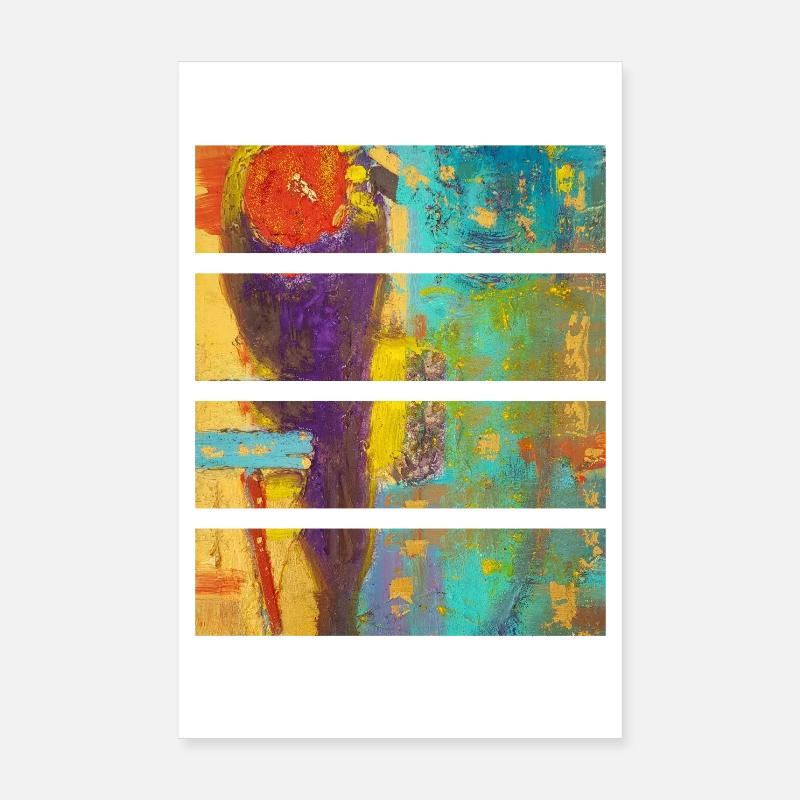Vibrant Abstract Floral Composition Poster 8" x 12" (20x30 cm)