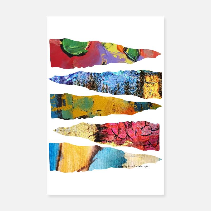 Conception abstraite de couche de peinture colorée Poster 20 x 30 cm