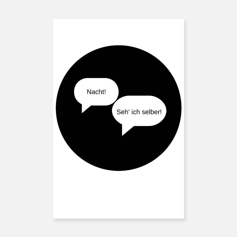 Nacht - Poster 20x30 cm - Weiß