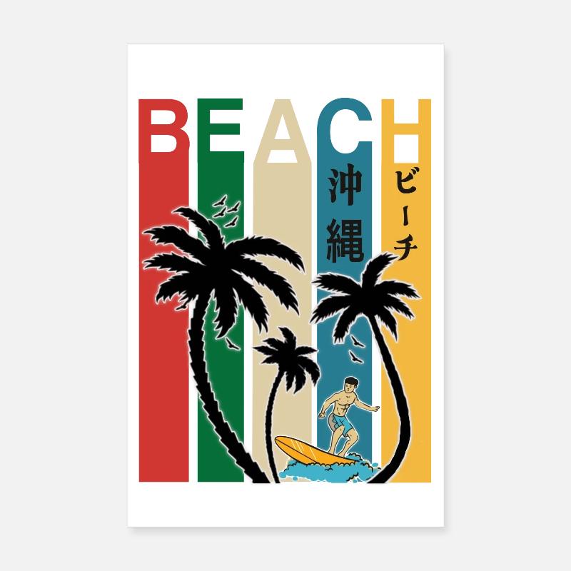 Okinawa Japan Beach Fun - Poster 20x30 cm - Weiß