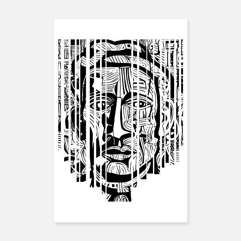 "Modern Mystic - Black and White Art Shards" Poster 8" x 12" (20x30 cm)
