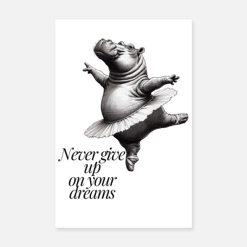 Gib niemals deine Träume auf - Poster 20x30 cm - Weiß