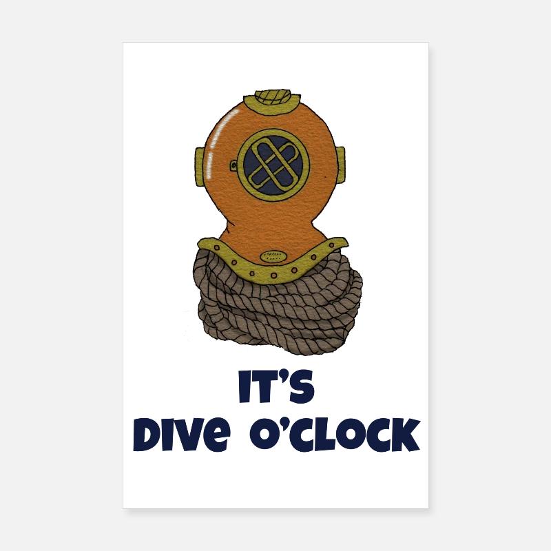 Son casque de plongée Poster 20 x 30 cm