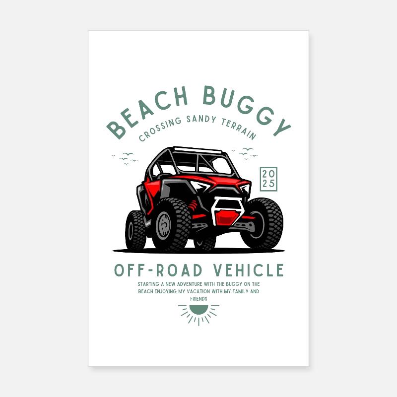 Buggy plage buggy dune véhicule tout-terrain Poster 20 x 30 cm