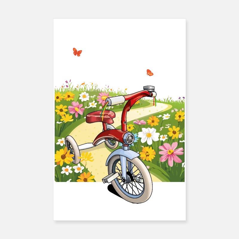 Ausflug mit Dreirad Poster 20x30 cm