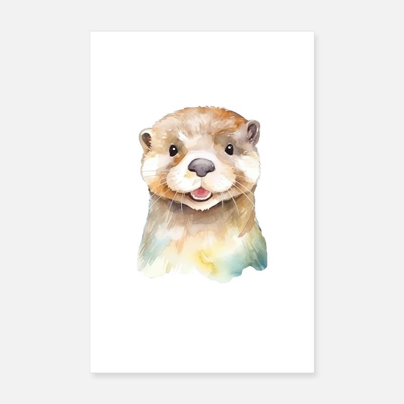 Verspielte Otter Poster 20x30 cm