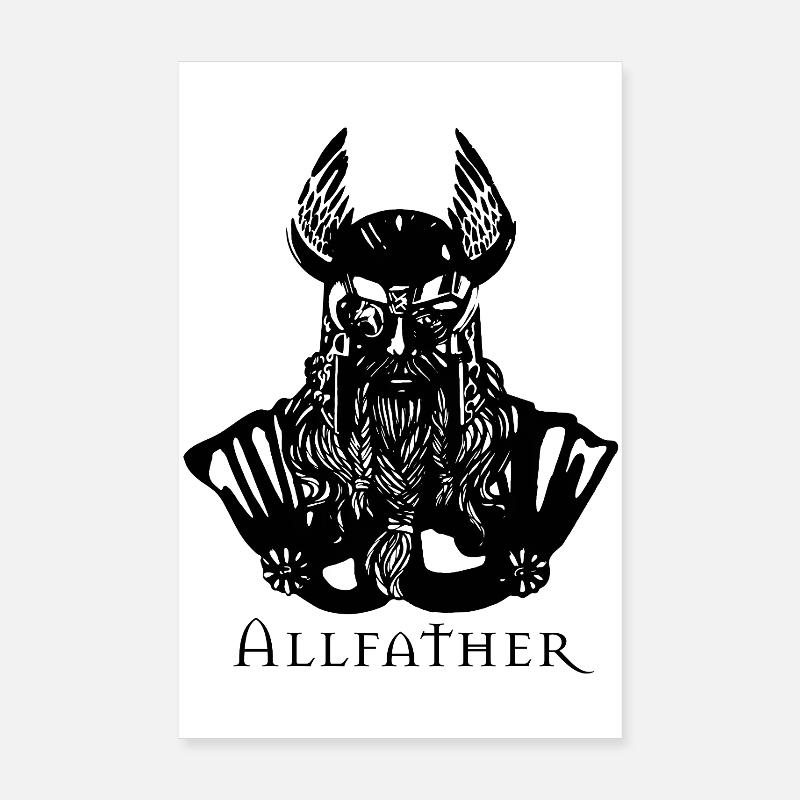 Nordischer Krieger Silhouette Poster 20x30 cm