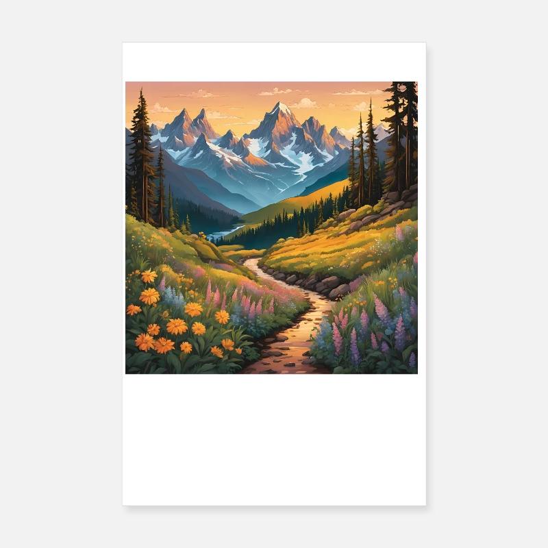 Alpine Meadow Trail Poster 8" x 12" (20x30 cm)