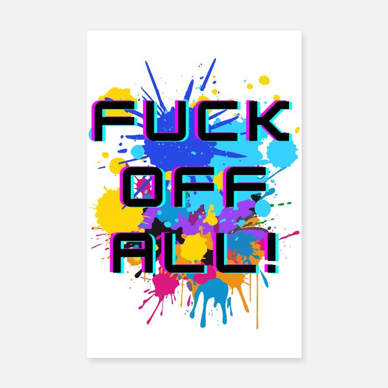 Texte expressif avec une explosion de couleurs Poster 20 x 30 cm