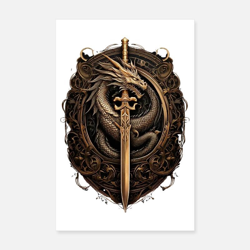 Dragon Knight Sword Seal Poster 8" x 12" (20x30 cm)