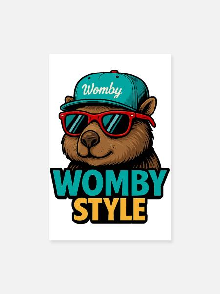Womby Style Biber mit Sonnenbrillen - Poster 20x30 cm - Weiß - Vorne
