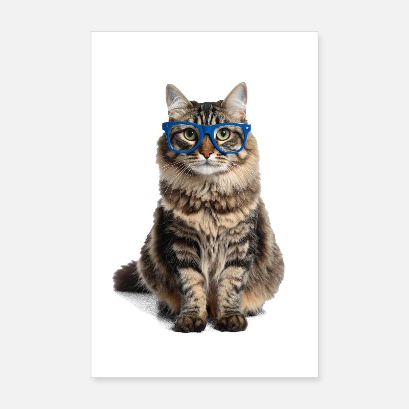 Getigerte Katze m blauer Brille – Good Pet Edition Poster 20x30 cm