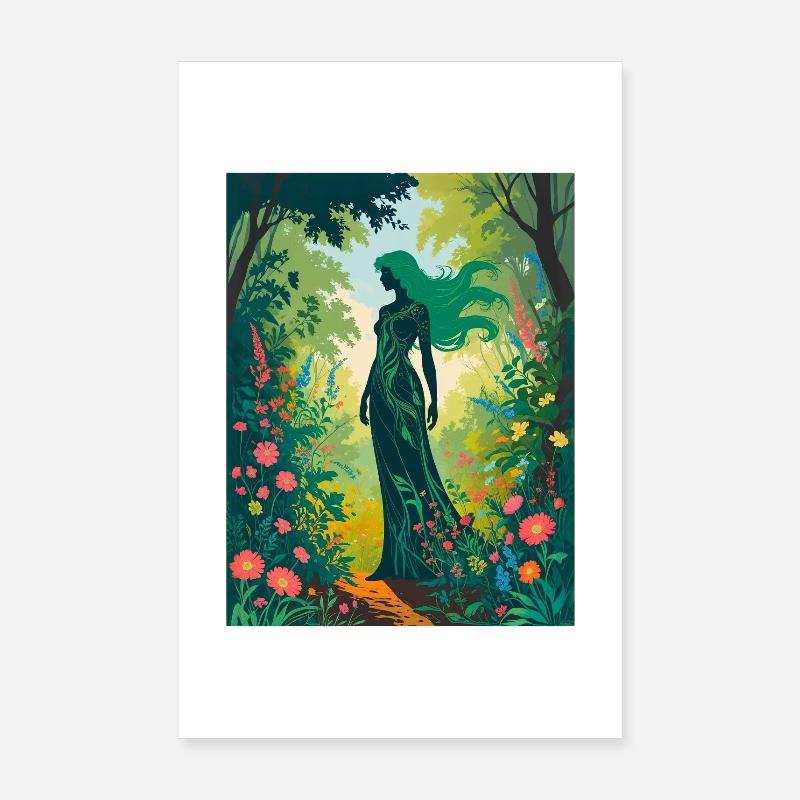 Mère Nature dans la forêt enchantée Poster 20 x 30 cm