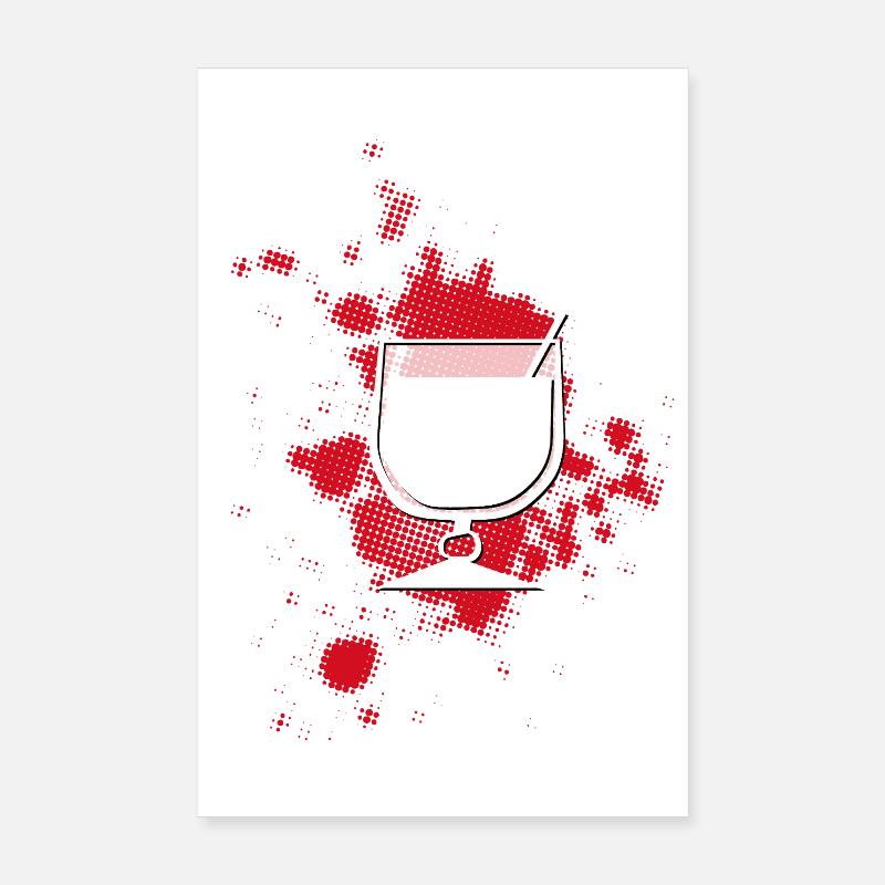 VERRE À VIN avec HG pointillé Poster 20 x 30 cm