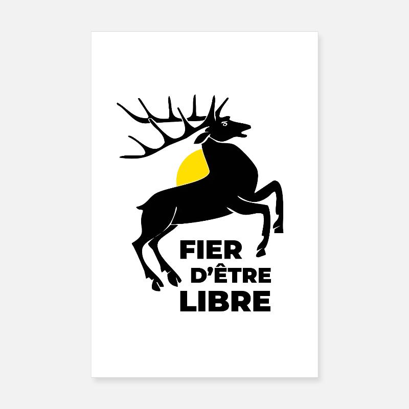 fier d'être libre - Poster 20 x 30 cm - blanc