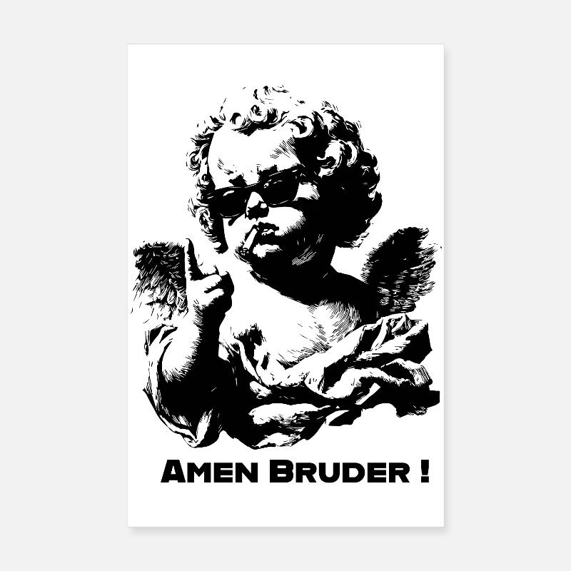 Bengel - Engel - Poster 20x30 cm - Weiß