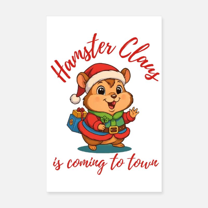 Hamster Noël Poster 20 x 30 cm